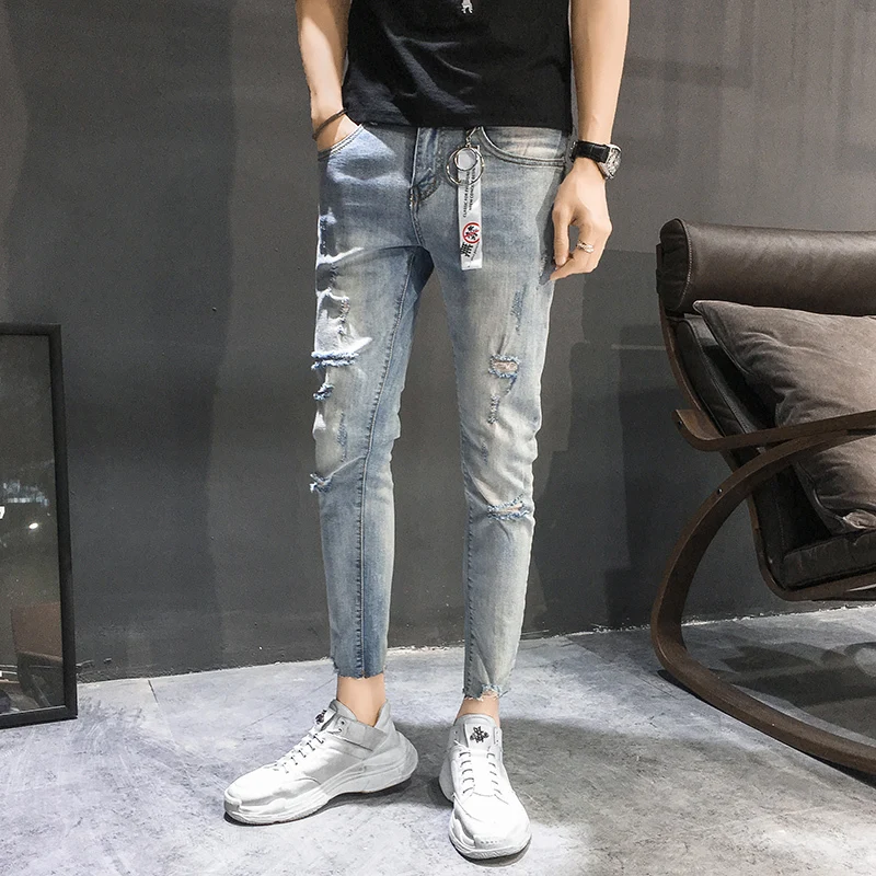 Spring New Skinny Jeans Men Fashion Wash Tearing Hole Denim Pants Man Slim Fit Streetwear Hip Hop Cowboy Trousers Male Clothes
Spring New Skinny Jeans Men Fashion Wash Tearing Hole Denim Pants Man Slim Fit Streetwear Hip Hop Cowboy Trousers Male Clothes