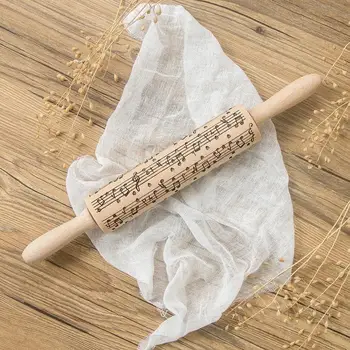 Creative New Musical Notes Wooden Rolling Pin Embossing Baking Cookies Noodle Biscuit Fondant Cake Eucalyptus Patterned Roller
Creative New Musical Notes Wooden Rolling Pin Embossing Baking Cookies Noodle Biscuit Fondant Cake Eucalyptus Patterned Roller