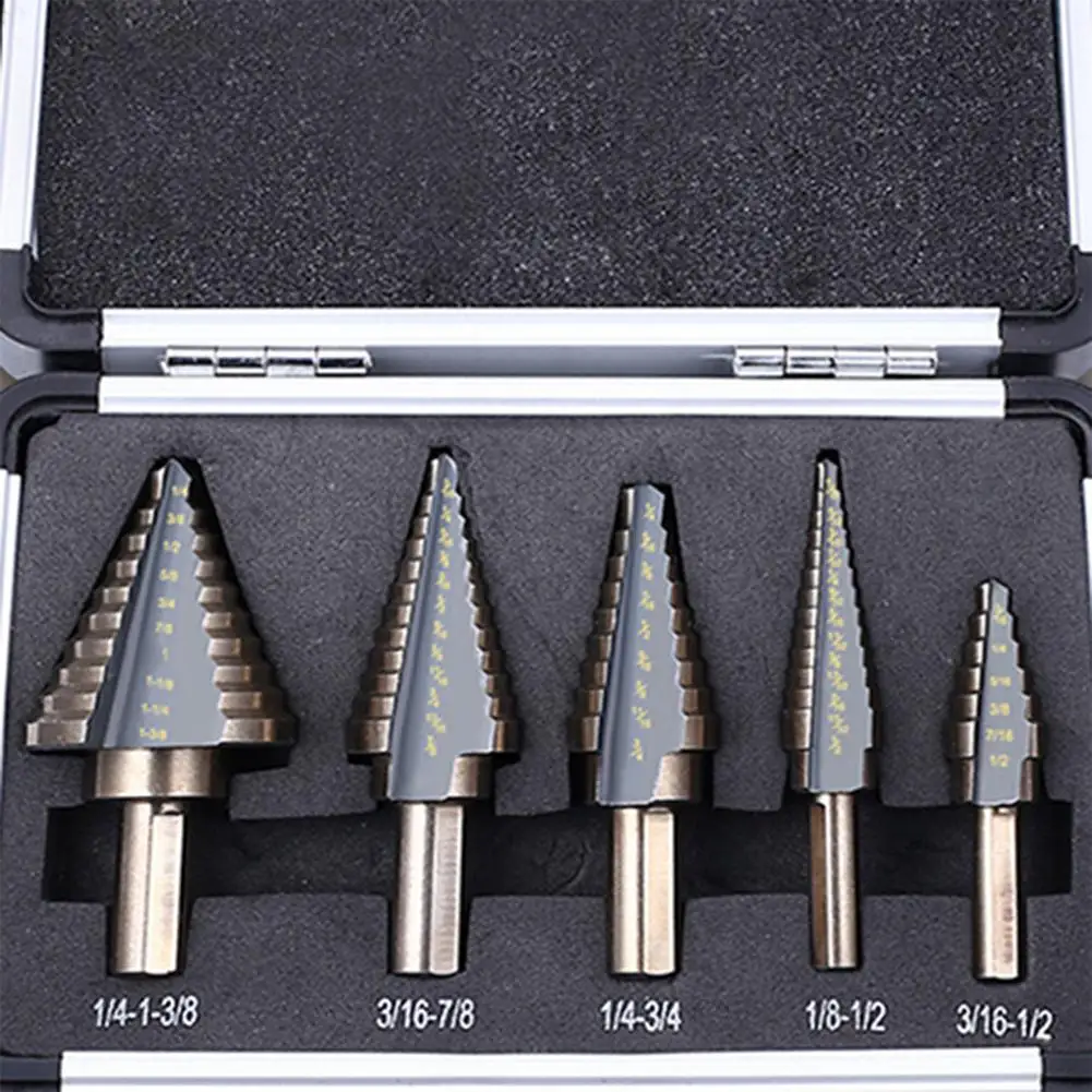 LanLan 5Pcs/Set High Speed Steel Multiple Hole Step Drill Bit Hole Opener for Woodworking Power tool accessories
LanLan 5Pcs/Set High Speed Steel Multiple Hole Step Drill Bit Hole Opener for Woodworking Power tool accessories