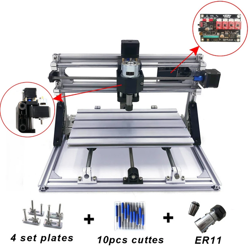 Mini CNC Engraving Machine with ER11 Wood Router Grinder PCB Milling Machine PVC Wood Carving Machine DIY CNC Windows
Mini CNC Engraving Machine with ER11 Wood Router Grinder PCB Milling Machine PVC Wood Carving Machine DIY CNC Windows