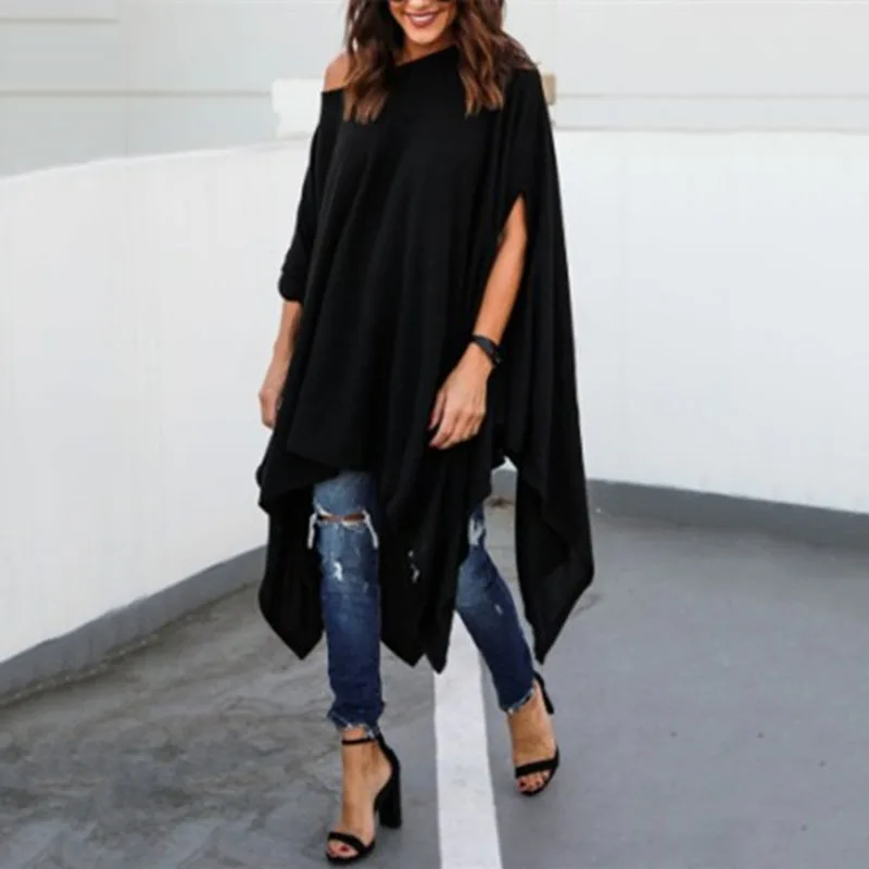 Women’s short shirt Lady Casual loose oversize Long bell Batwing Irregular puff Sleeve One Shoulder Top Hem Baggy Blouse fashion
Women’s short shirt Lady Casual loose oversize Long bell Batwing Irregular puff Sleeve One Shoulder Top Hem Baggy Blouse fashion