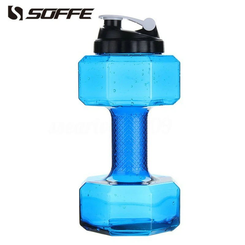 

Soffe Large Capacity Bpa Free Plastic Sport Water Bottle 2.5L Shaker Protein Dumbbell 1/2 Gallon Water Bottle Gym Fitness Kettle