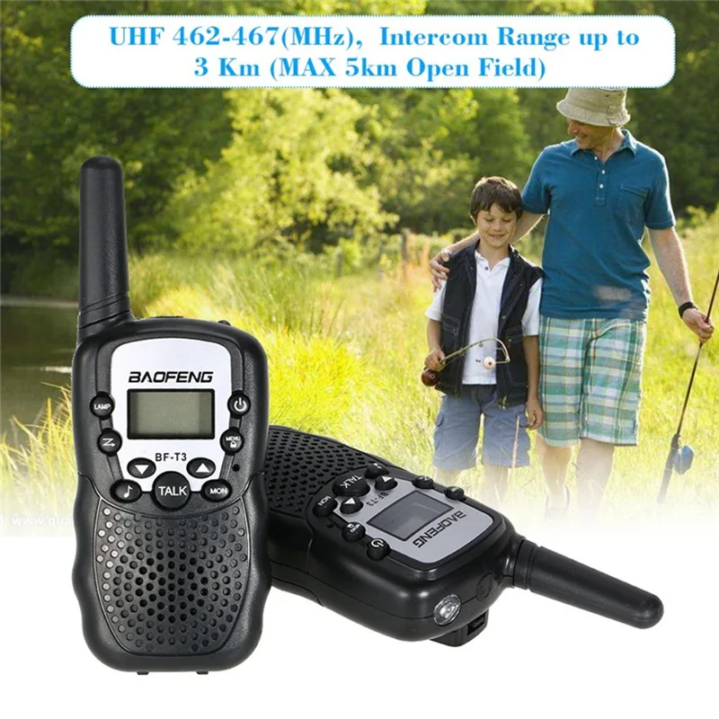 2pcs Mini Walkie Talkie Kids Radio for Baofeng BF-T3 0.5W PMR PMR446 FRS UHF Frequency 10 Call Tones Portable Two Way Radio Gift
2pcs Mini Walkie Talkie Kids Radio for Baofeng BF-T3 0.5W PMR PMR446 FRS UHF Frequency 10 Call Tones Portable Two Way Radio Gift