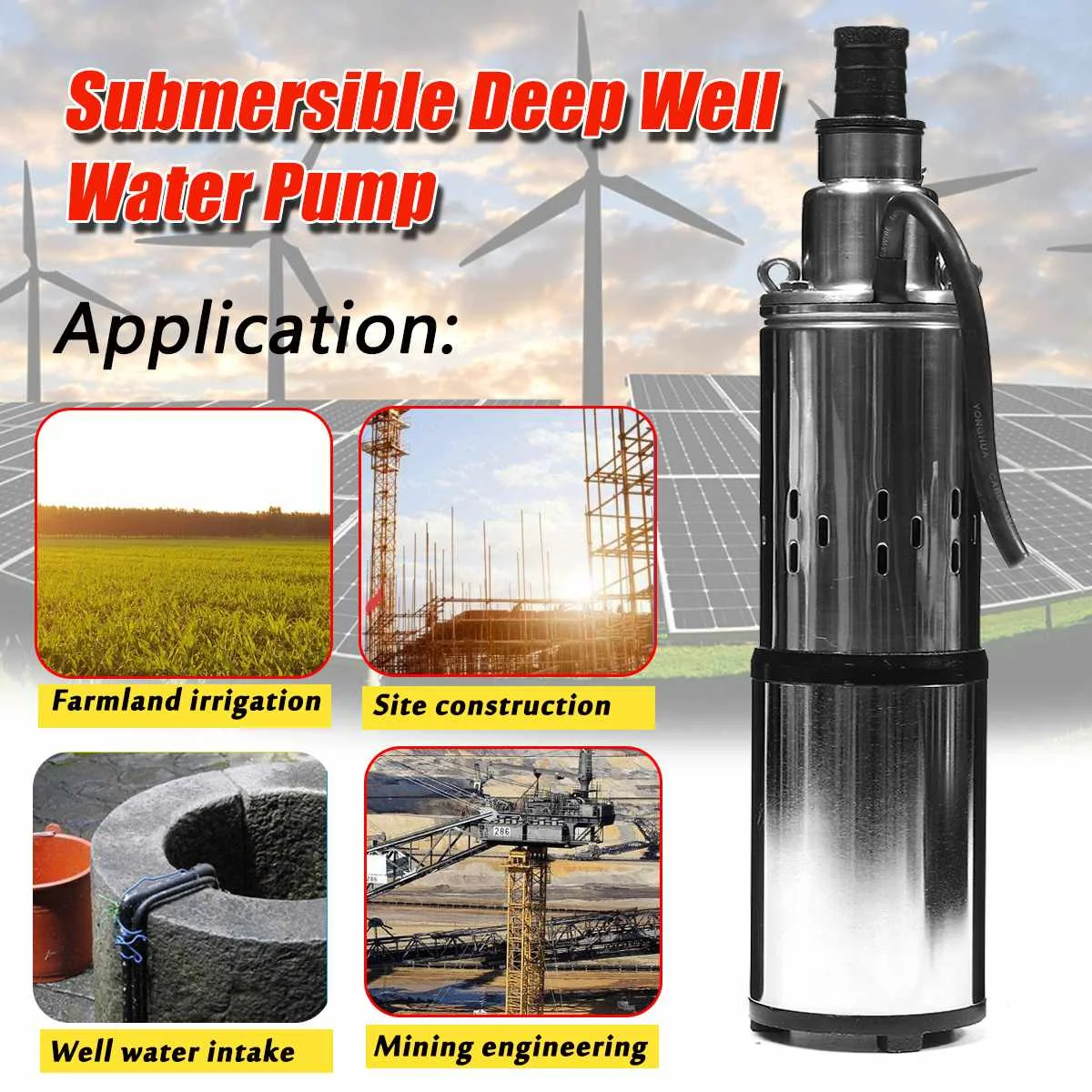 DC 48V 60V Solar Water Pump for Diving Deep Well Screw Submersibles Water Pumps Irrigation Garden Home Agricultural 40m
DC 48V 60V Solar Water Pump for Diving Deep Well Screw Submersibles Water Pumps Irrigation Garden Home Agricultural 40m