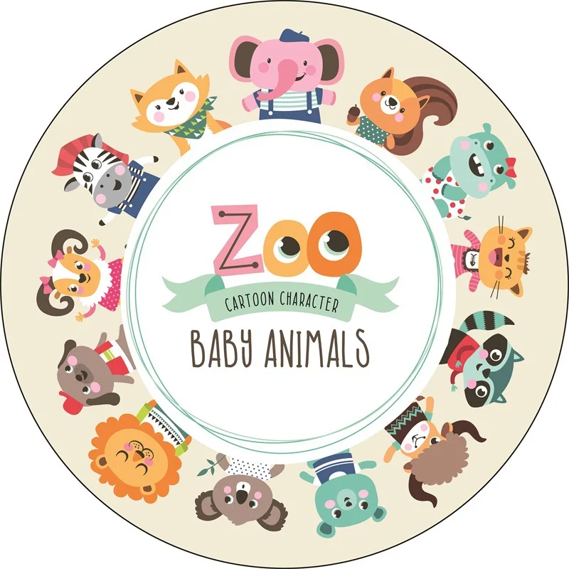12 Kinds Lovely Cartoon Animal Zoo Party Printed Round Carpet Rugs Crystal Material For Children Climbing Pad tapetes de quarto
12 Kinds Lovely Cartoon Animal Zoo Party Printed Round Carpet Rugs Crystal Material For Children Climbing Pad tapetes de quarto