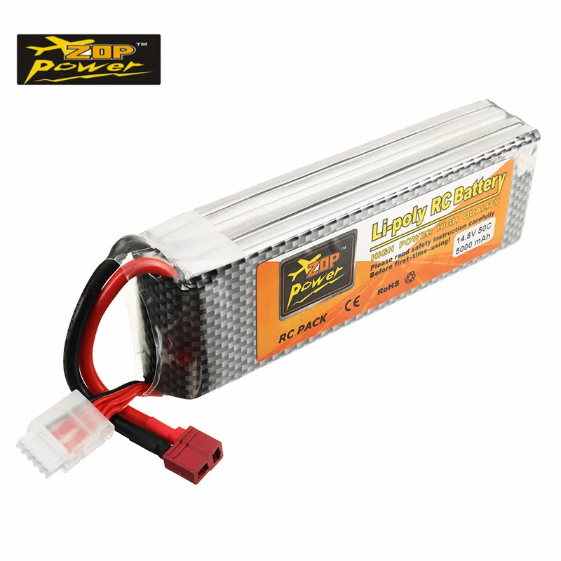 ZOP Power 14.8V 5000mah 50C 4S Lithium Lipo Battery T Plug chargeable for RC Quadcopter FPV Racing Drone Car Boat DIY Multirotor
ZOP Power 14.8V 5000mah 50C 4S Lithium Lipo Battery T Plug chargeable for RC Quadcopter FPV Racing Drone Car Boat DIY Multirotor