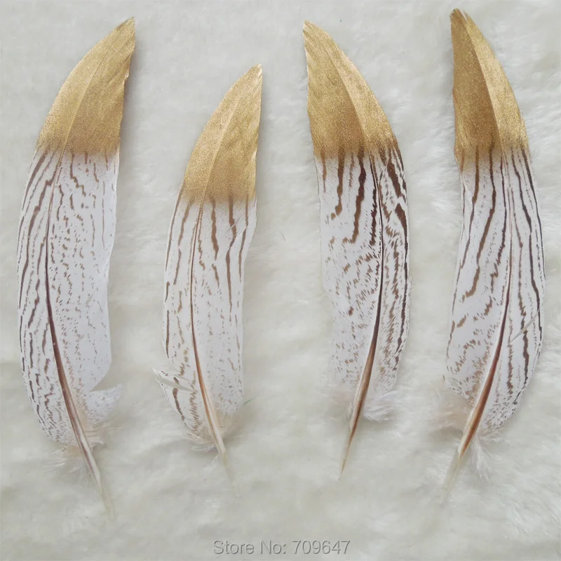50Pcs/lot,4-6inches Long Gold Dipped Feathers,Nature Silver Pheasant Tail Feathers with Gold Painting,Silver Pheasant Tails
50Pcs/lot,4-6inches Long Gold Dipped Feathers,Nature Silver Pheasant Tail Feathers with Gold Painting,Silver Pheasant Tails
