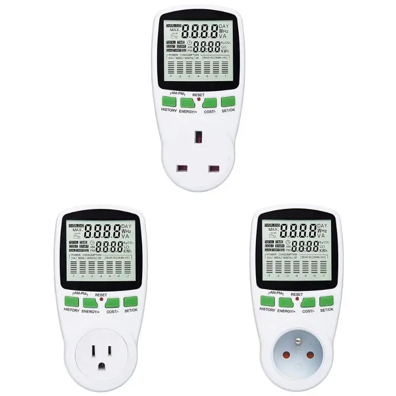 AC Power Meter 220V Digital Wattmeter EU Energy Meter Watt Monitor Analyzer Power Tool Voltage Current Tester EU/US/UK Plug
AC Power Meter 220V Digital Wattmeter EU Energy Meter Watt Monitor Analyzer Power Tool Voltage Current Tester EU/US/UK Plug