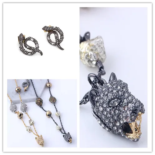 Free shipping Fashion leopard head crystal long necklace snake scissors snake earring
Free shipping Fashion leopard head crystal long necklace snake scissors snake earring