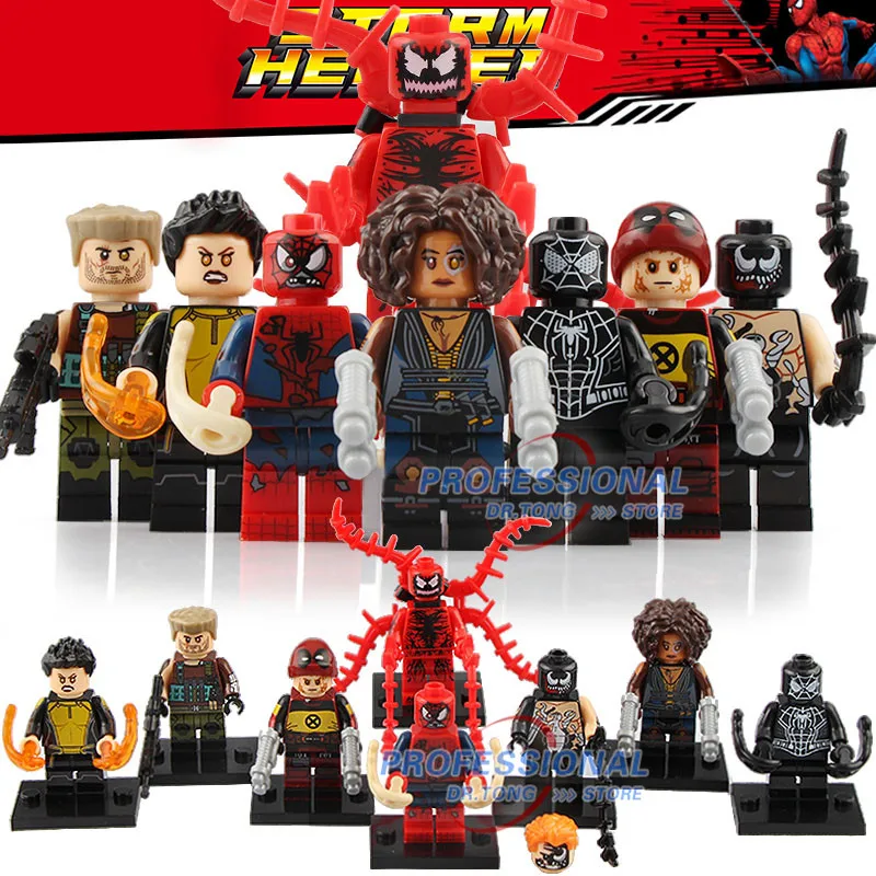 Single Sale Super Heroes Building Blocks Figures Carnage Domino Spiderman Venom Cable Deadpool Doll For Children Gift Toys X0166
Single Sale Super Heroes Building Blocks Figures Carnage Domino Spiderman Venom Cable Deadpool Doll For Children Gift Toys X0166