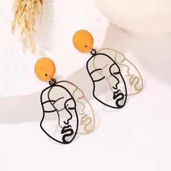 Creative Face Dangle Ear Stud Women Fashion Casual Drop Earrings Jewelry Face Dangle Drop Earrings Lady Hollow Jewelry new