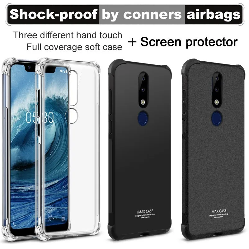 for Nokia X5 Case IMAK Shockproof Airbags Series Silicone Soft TPU Back Cover Case For Nokia X5/Nokia 5.1 Plus With Film
for Nokia X5 Case IMAK Shockproof Airbags Series Silicone Soft TPU Back Cover Case For Nokia X5/Nokia 5.1 Plus With Film