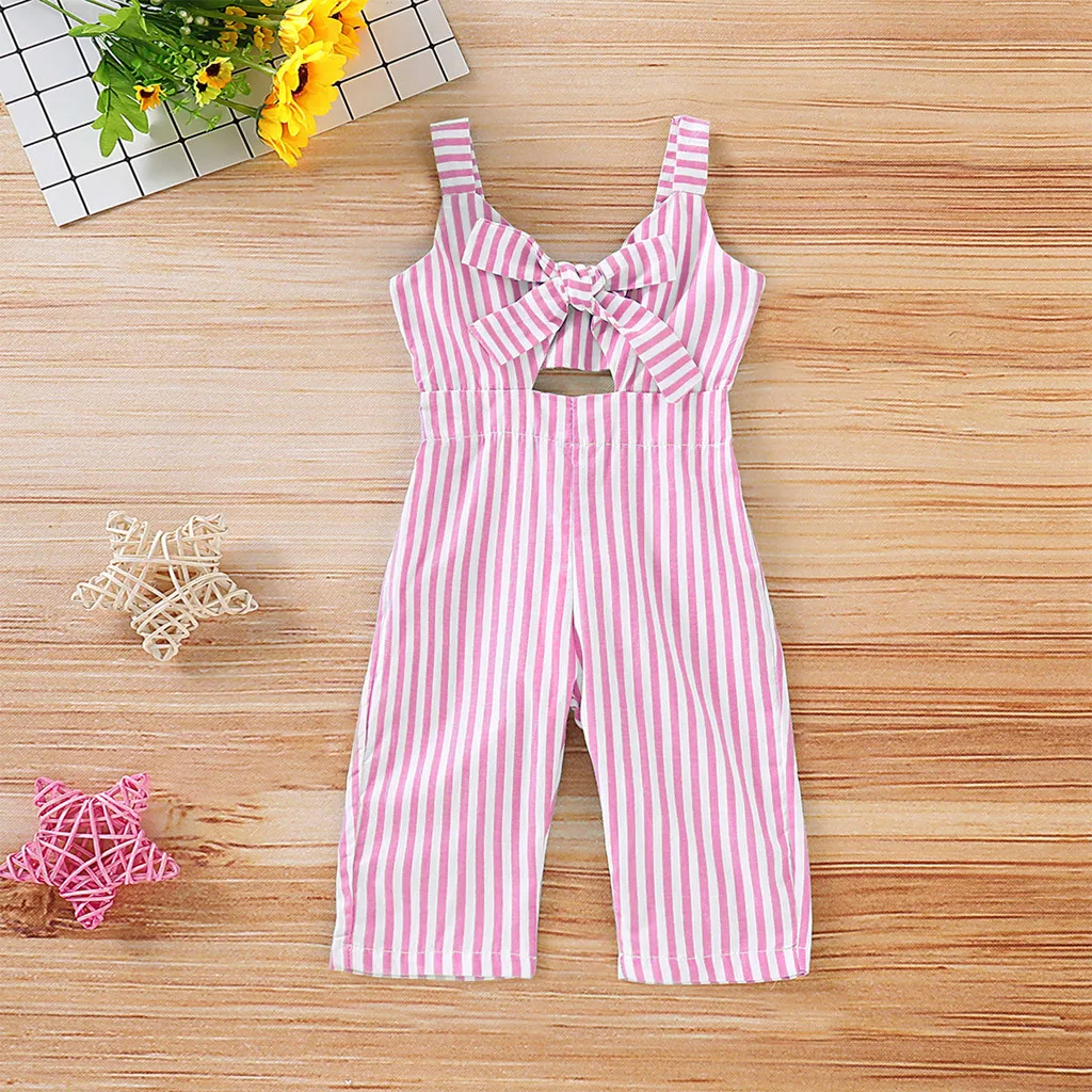 Bowknot Striped Sling Romper Toddler Infant Baby Girl Kid Toddler Straps Backless Overall Jumpsuit Romper Baby Kids Clothes
Bowknot Striped Sling Romper Toddler Infant Baby Girl Kid Toddler Straps Backless Overall Jumpsuit Romper Baby Kids Clothes