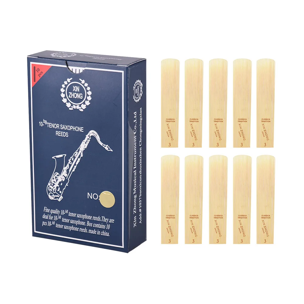10pcs/ Box Tenor Saxophone Reeds Normal Level 10-Bb Tenor Saxophone Sax Reeds Strength 2.0/ 2.5/ 3.0 for Beginners
10pcs/ Box Tenor Saxophone Reeds Normal Level 10-Bb Tenor Saxophone Sax Reeds Strength 2.0/ 2.5/ 3.0 for Beginners