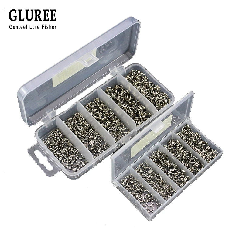 GLUREE Double Split Rings Set Stainless Steel Ring Fishing Hook Lure Connectors Set With Box Mixed Size Fishing Tackle
GLUREE Double Split Rings Set Stainless Steel Ring Fishing Hook Lure Connectors Set With Box Mixed Size Fishing Tackle