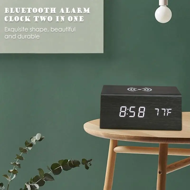Multifunctional Bluetooth Alarm Clock V4.1 Speaker LED Temperature Display Alarm Clock Sound Despertador Thermometer
Multifunctional Bluetooth Alarm Clock V4.1 Speaker LED Temperature Display Alarm Clock Sound Despertador Thermometer