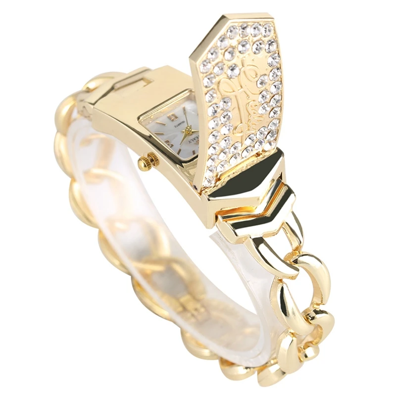 Роскошные модные женские часы браслет с кристаллами и бриллиантами серебристые