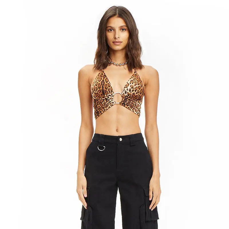 Fashion Women Lady V Neck Casual Vest Crop Top Sexy Sleeveless Summer Camisole Chest Wrapped Leopard Printed Camisole Tank Tops
Fashion Women Lady V Neck Casual Vest Crop Top Sexy Sleeveless Summer Camisole Chest Wrapped Leopard Printed Camisole Tank Tops