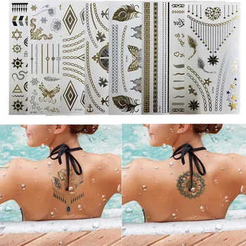 8 pcs Temporary Tattoos Stickers Body Arm Shoulder Sleeves Metallic Fake Tattoo for Men Teens Girls Random Color
8 pcs Temporary Tattoos Stickers Body Arm Shoulder Sleeves Metallic Fake Tattoo for Men Teens Girls Random Color