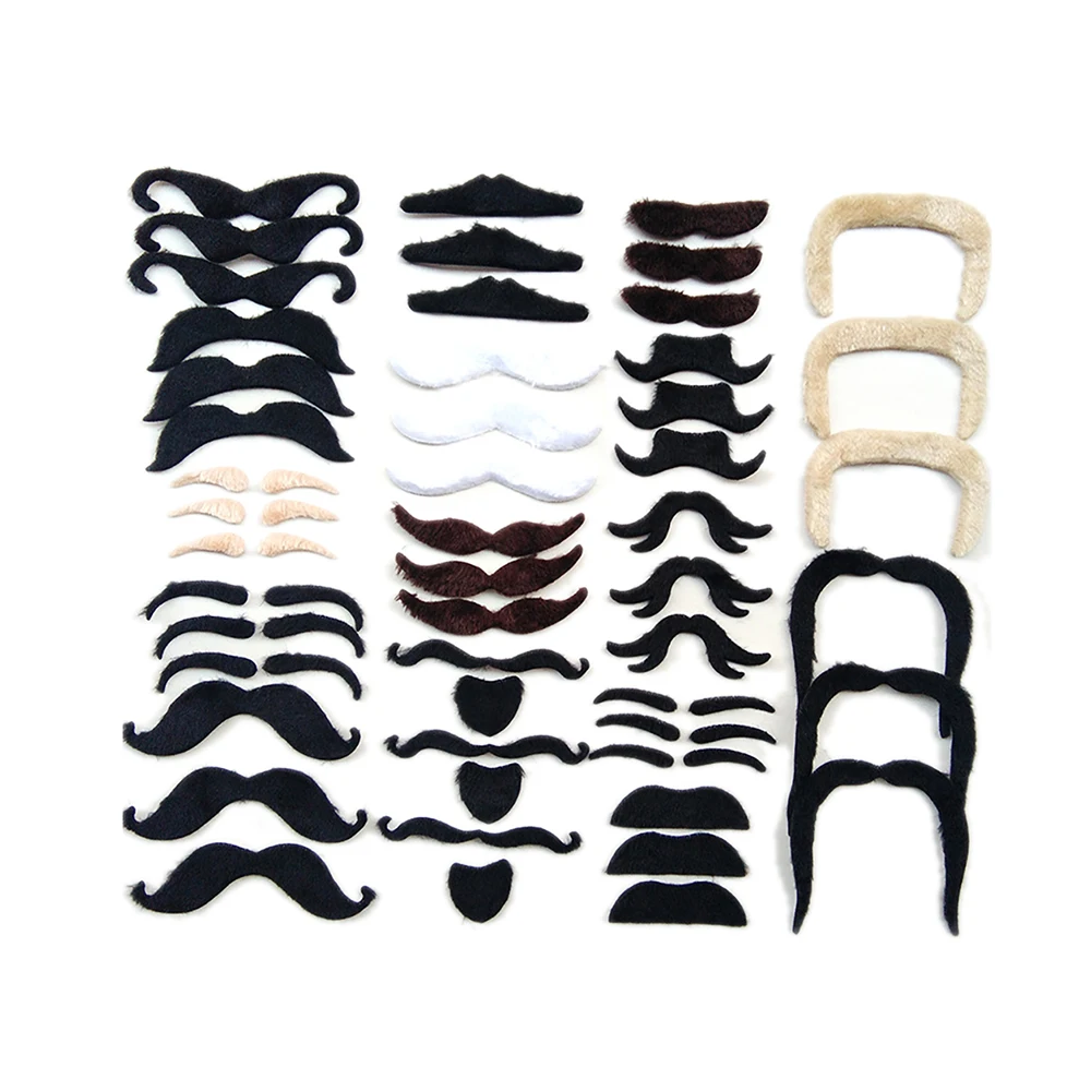 48pcs/set False Fake Moustache Beard Tash Self Adhesive Facial Hair Fancy Dress Costume Joke Role Props DIY Festival Supplies
48pcs/set False Fake Moustache Beard Tash Self Adhesive Facial Hair Fancy Dress Costume Joke Role Props DIY Festival Supplies