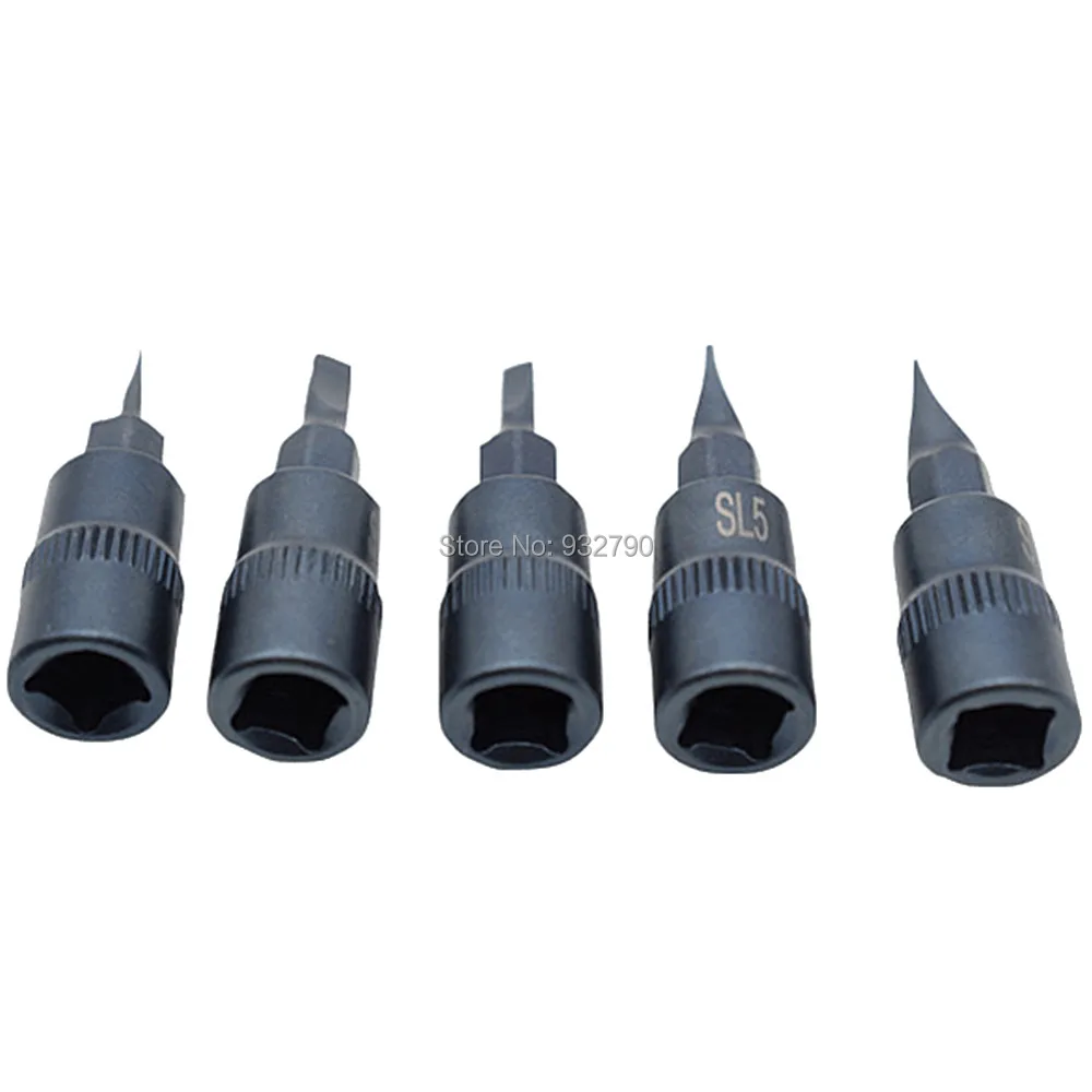 5 Piece 1/4" Square Socket Drive Bit Set Screwdriver Bit Socket SL2 SL3 SL4 SL5 SL6 Sockets Bits Tool Garage Tools Drill Bits
5 Piece 1/4" Square Socket Drive Bit Set Screwdriver Bit Socket SL2 SL3 SL4 SL5 SL6 Sockets Bits Tool Garage Tools Drill Bits