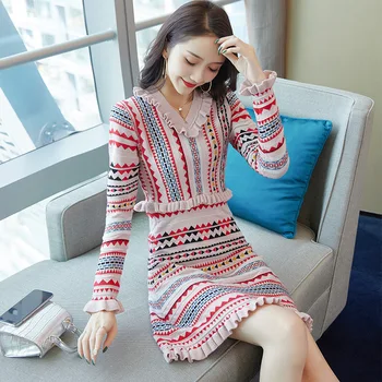 Autumn And Winter Knitted Dress Bottoming Dress Long Sleeve Early Autumn Female New Style Korean-Style Sweater Dress Long S
Autumn And Winter Knitted Dress Bottoming Dress Long Sleeve Early Autumn Female New Style Korean-Style Sweater Dress Long S