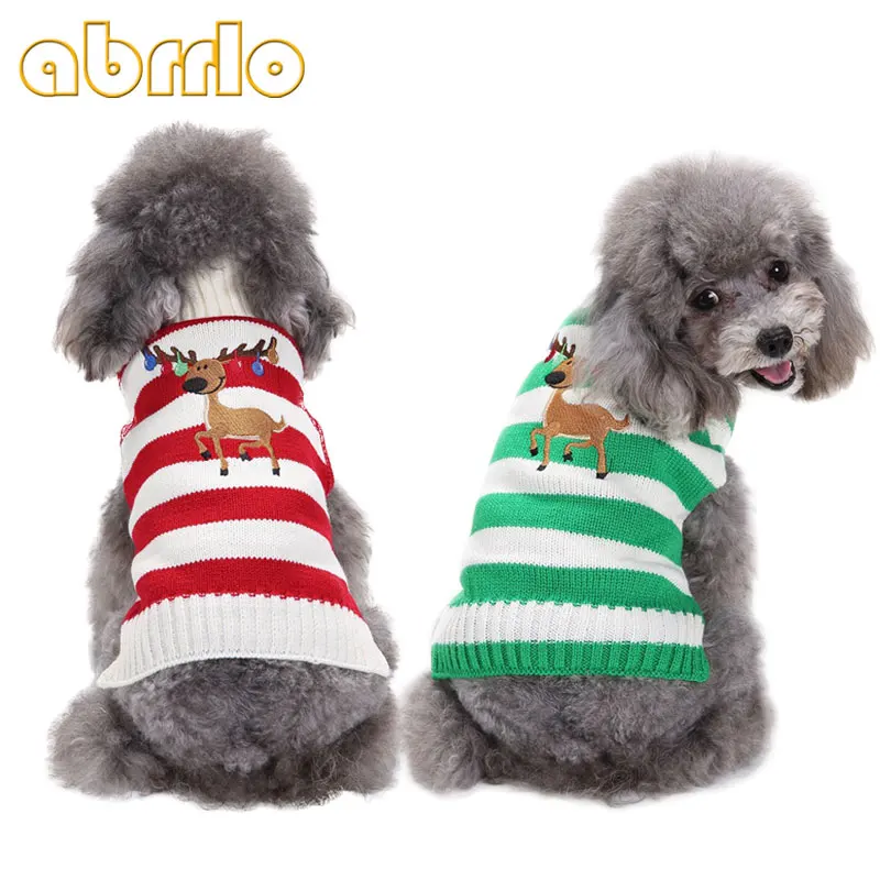 Abrrlo Christmas Reindeer Pet Cat Dog Sweater Striped Puppy Knit Coat Warm Small Dogs Clothes For Dachshunds Chihuahua Costume
Abrrlo Christmas Reindeer Pet Cat Dog Sweater Striped Puppy Knit Coat Warm Small Dogs Clothes For Dachshunds Chihuahua Costume