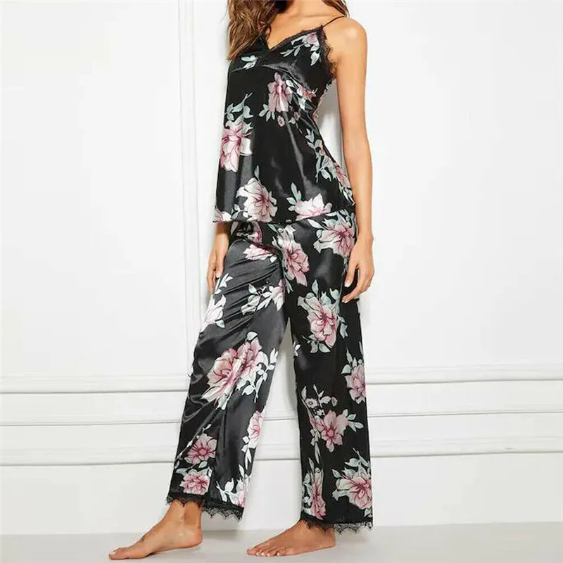 Brand Pajamas Sets For Women Fashion Lace Satin Pijama Summer Floral Nightwear Sexy Lingerie Pajamas Pyjamas Women Homewear NEW
Brand Pajamas Sets For Women Fashion Lace Satin Pijama Summer Floral Nightwear Sexy Lingerie Pajamas Pyjamas Women Homewear NEW