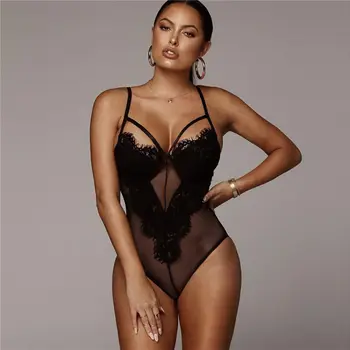 Sexy Black White Lace Mesh Bodysuits Sleeveless Patchwork Sheer Hollow Out Spaghetti Strap Jumpsuit Bodysuit Romper Sleepwear
Sexy Black White Lace Mesh Bodysuits Sleeveless Patchwork Sheer Hollow Out Spaghetti Strap Jumpsuit Bodysuit Romper Sleepwear
