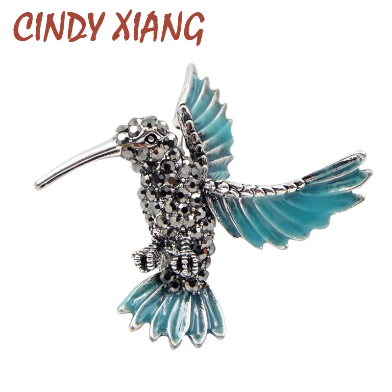 CINDY XIANG New Arrival Rhinestone Hummingbird Brooches for Women Cute Blue Bird Brooch Pin Animal Jewelry Winter Coat Ornament
CINDY XIANG New Arrival Rhinestone Hummingbird Brooches for Women Cute Blue Bird Brooch Pin Animal Jewelry Winter Coat Ornament