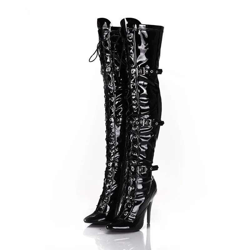botas mujer Shoes Woman Knight boots High Heels Pointed Toes Metal Decor Belt Buckle Punk Over-the-knee Lace-up Woman Boots
botas mujer Shoes Woman Knight boots High Heels Pointed Toes Metal Decor Belt Buckle Punk Over-the-knee Lace-up Woman Boots