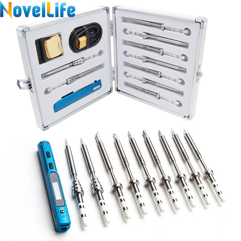 TS100 Mini Digital Electric Soldering Iron Station Kit Adjustable Temperature 9pcs Solder Tip Stand XT60 Cable Aluminum Tool Box
TS100 Mini Digital Electric Soldering Iron Station Kit Adjustable Temperature 9pcs Solder Tip Stand XT60 Cable Aluminum Tool Box