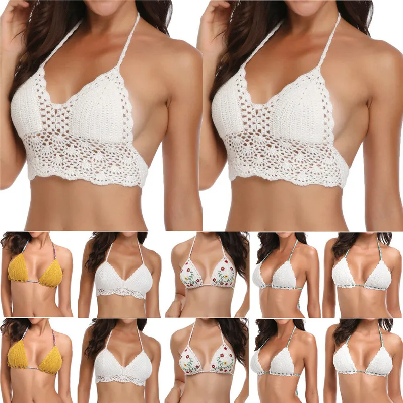 Women Halter Bikini Push-up Padded Bra Crochet Lace Bralette Swimsuit Swimwear Beach Bathing Suit Female Girls Swim Bikinis Tops
Women Halter Bikini Push-up Padded Bra Crochet Lace Bralette Swimsuit Swimwear Beach Bathing Suit Female Girls Swim Bikinis Tops