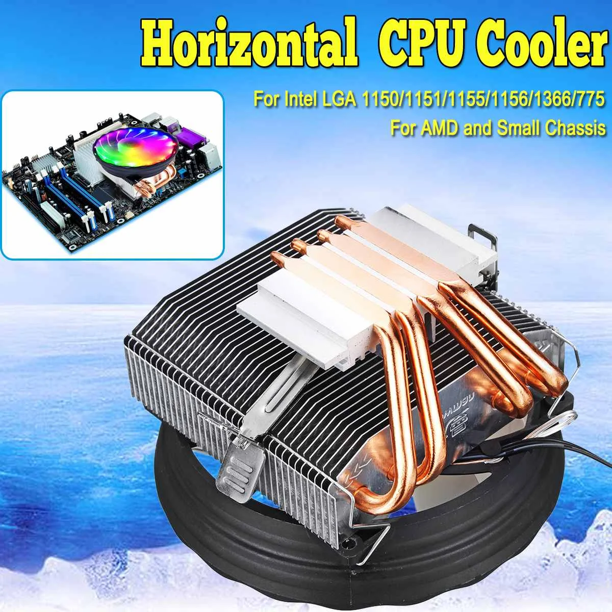 

4 Heatpipe CPU Cooler for Intel LGA 1150/1151/1155/1156/1366/775 120mm Fan LED RGB Fan Cooling Radiator for AMD AM3+ AM3 AM2+AM2