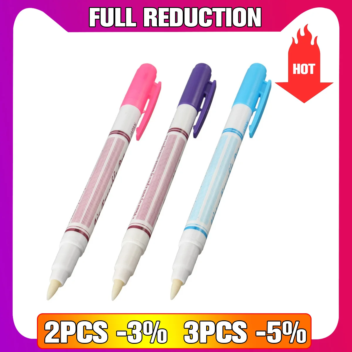 KiWarm Double Head Blue Purple Pink Air Water Erasable Pen Fabric Marker Water Soluble Automatically Disappear Pen Sewing Tool
KiWarm Double Head Blue Purple Pink Air Water Erasable Pen Fabric Marker Water Soluble Automatically Disappear Pen Sewing Tool