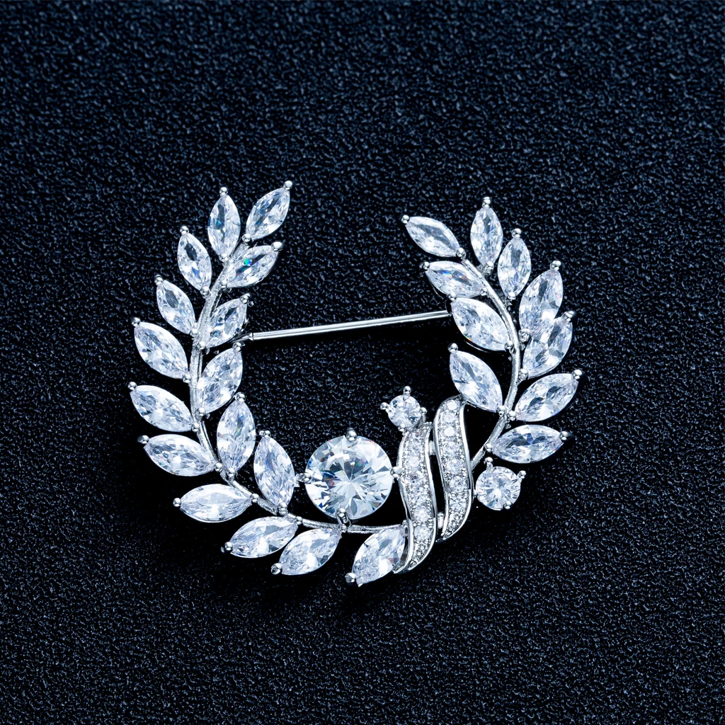 Elegant Luxury Olive Branch Brooches for Women Jewelry Accessories Zircon Brooch Pins
Elegant Luxury Olive Branch Brooches for Women Jewelry Accessories Zircon Brooch Pins