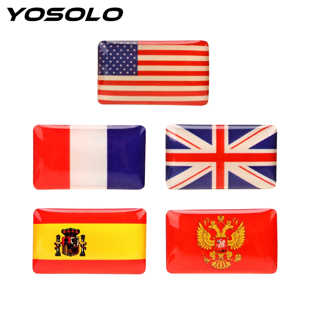 YOSOLO 5 Pcs/set 3D Shield Flag Car Sticker United Kingdom USA Spain France Car-styling Emblem Car Decoration Decals Auto Decor
YOSOLO 5 Pcs/set 3D Shield Flag Car Sticker United Kingdom USA Spain France Car-styling Emblem Car Decoration Decals Auto Decor