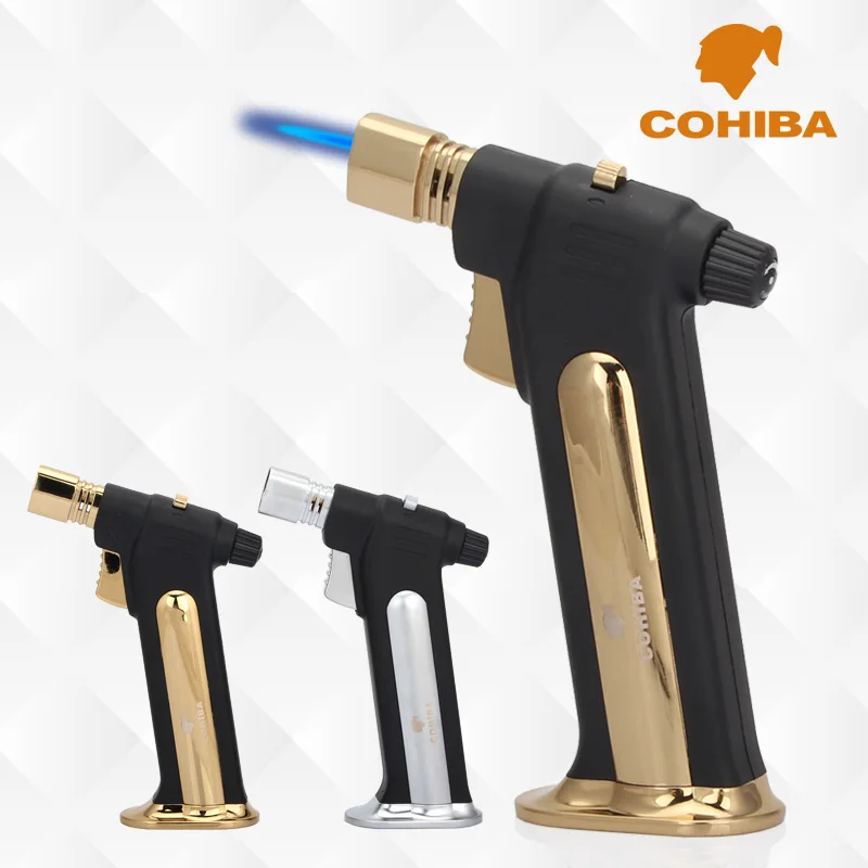 COHIBA Metal Windproof Torch Cigar lighter 1 Jet gas Flame Cigarette Lighter Table Cigars Fire Lighter Gift Box
COHIBA Metal Windproof Torch Cigar lighter 1 Jet gas Flame Cigarette Lighter Table Cigars Fire Lighter Gift Box