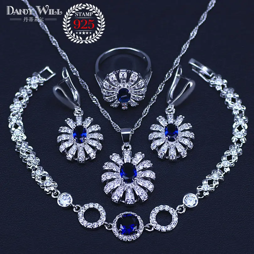 Blue Zircon Bridal Silver 925 Jewelry Sets Women Pendant&Necklace Ring Earrings With Natural Stones Bracelets Jewelery Gift Box
Blue Zircon Bridal Silver 925 Jewelry Sets Women Pendant&Necklace Ring Earrings With Natural Stones Bracelets Jewelery Gift Box