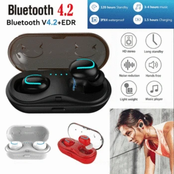 Wireless Bluetooth 4.2 Earbuds True Bass Sport Stereo In-Ear Earphone for Iphone Samsung All smartphone
Wireless Bluetooth 4.2 Earbuds True Bass Sport Stereo In-Ear Earphone for Iphone Samsung All smartphone