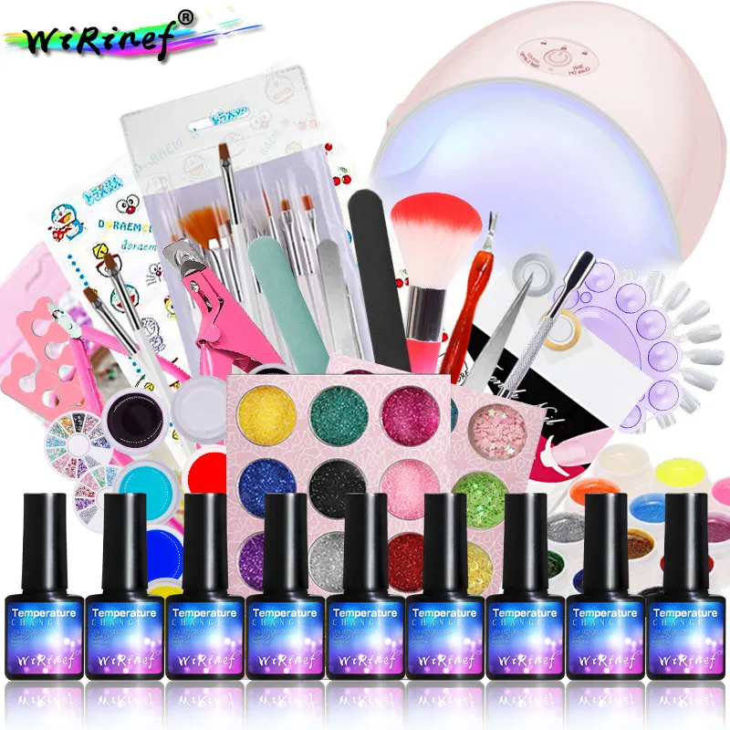 WiRinef Glitter Gel Varnish Polish Kit Pink 36W UV LED USB Lamp Quick Dry Nail Gel Design Nail Art Manicure Tool Set
WiRinef Glitter Gel Varnish Polish Kit Pink 36W UV LED USB Lamp Quick Dry Nail Gel Design Nail Art Manicure Tool Set