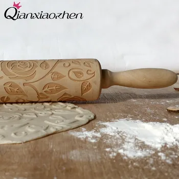 Qianxiaozhen Rose Pattern Wooden Rolling Pin Baking Cookies Wedding Gifts For Guests Wedding Decoration Kitchen
Qianxiaozhen Rose Pattern Wooden Rolling Pin Baking Cookies Wedding Gifts For Guests Wedding Decoration Kitchen