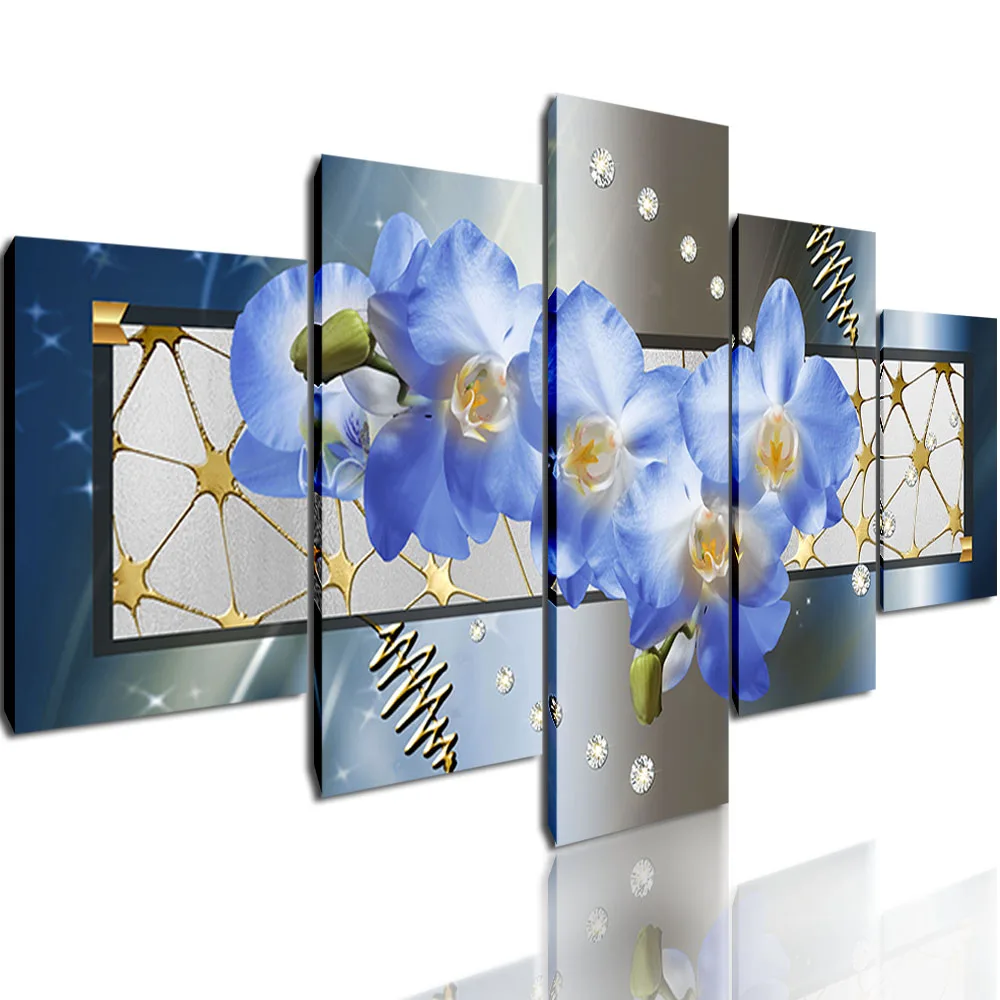 Abstract Blue Flower Wall Art Print Poster Orchid Canvas Paintings 5 Panel Stretched Floral Decor Pictures Artwork for Bedroom
Abstract Blue Flower Wall Art Print Poster Orchid Canvas Paintings 5 Panel Stretched Floral Decor Pictures Artwork for Bedroom