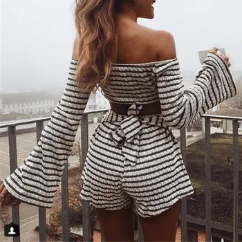 Autumn Women Slash Neck Rompers Sexy Club Striped Elegant Bodycon Jumpsuit Playsuit Romper Flare Sleeve Back Bow Tie Playsuit
Autumn Women Slash Neck Rompers Sexy Club Striped Elegant Bodycon Jumpsuit Playsuit Romper Flare Sleeve Back Bow Tie Playsuit