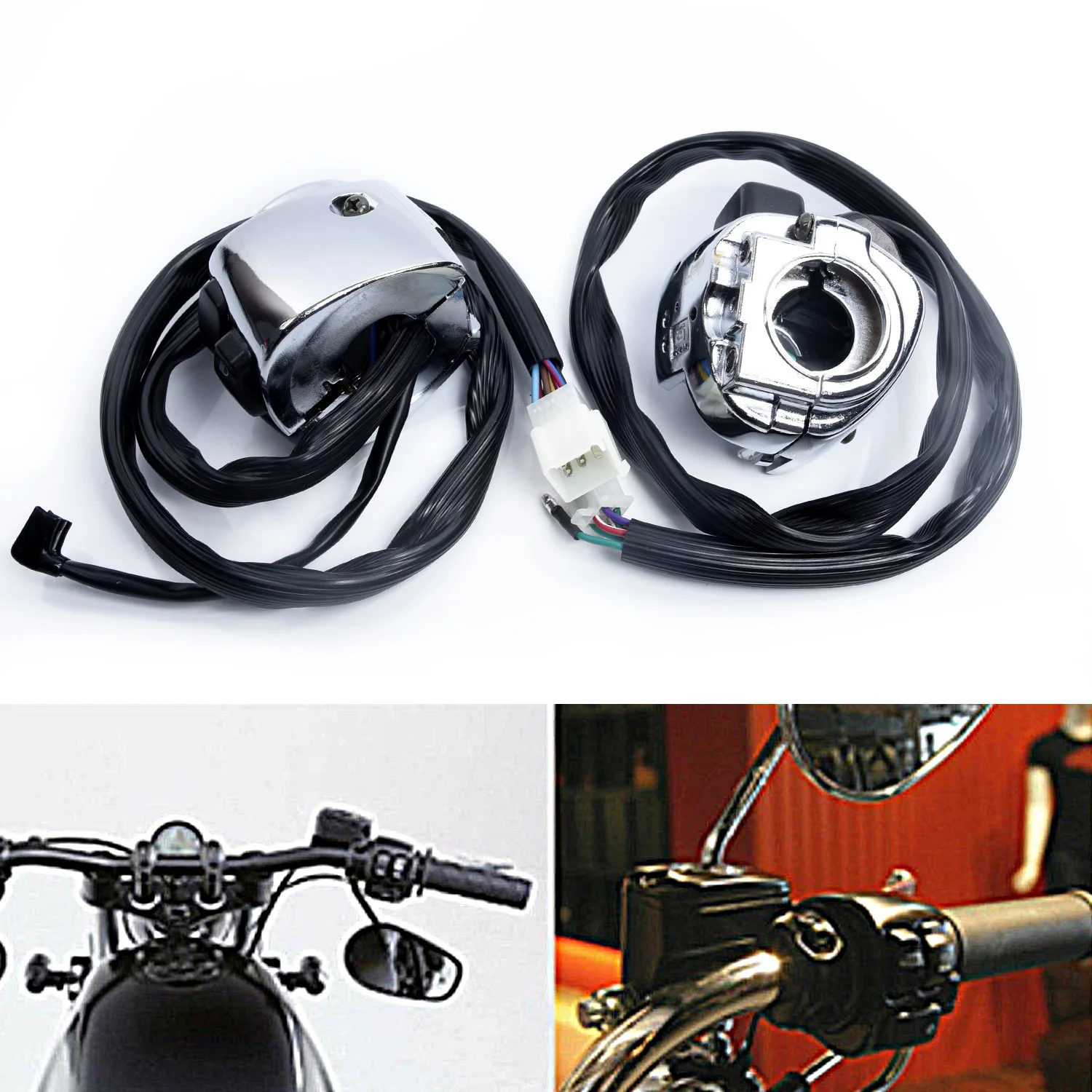 1Pair Motorcycle 1 Handlebar Switch Control Chrome W/ Wiring Harness For Harley
1Pair Motorcycle 1 Handlebar Switch Control Chrome W/ Wiring Harness For Harley