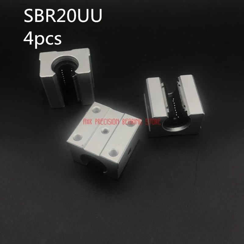 

2023 Rushed AXK Linear Rail Cnc Router Parts 4pcs/lot Free Shipping Sbr20uu 20mm Linear Ball Bearing Block Cnc Router Sbr20