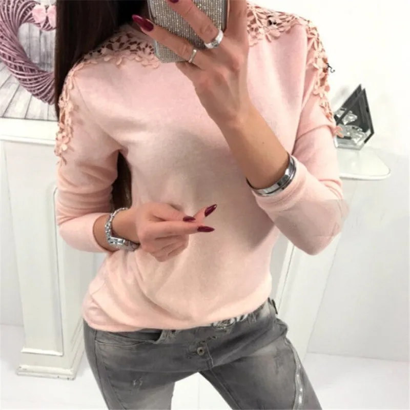 Sexy Women Lace Shoulder Solid Color T-shirt 2019 Spring Casual T Shirt For Lady Top Tee O-neck Long Sleeve Tops Casual T-shirts
Sexy Women Lace Shoulder Solid Color T-shirt 2019 Spring Casual T Shirt For Lady Top Tee O-neck Long Sleeve Tops Casual T-shirts