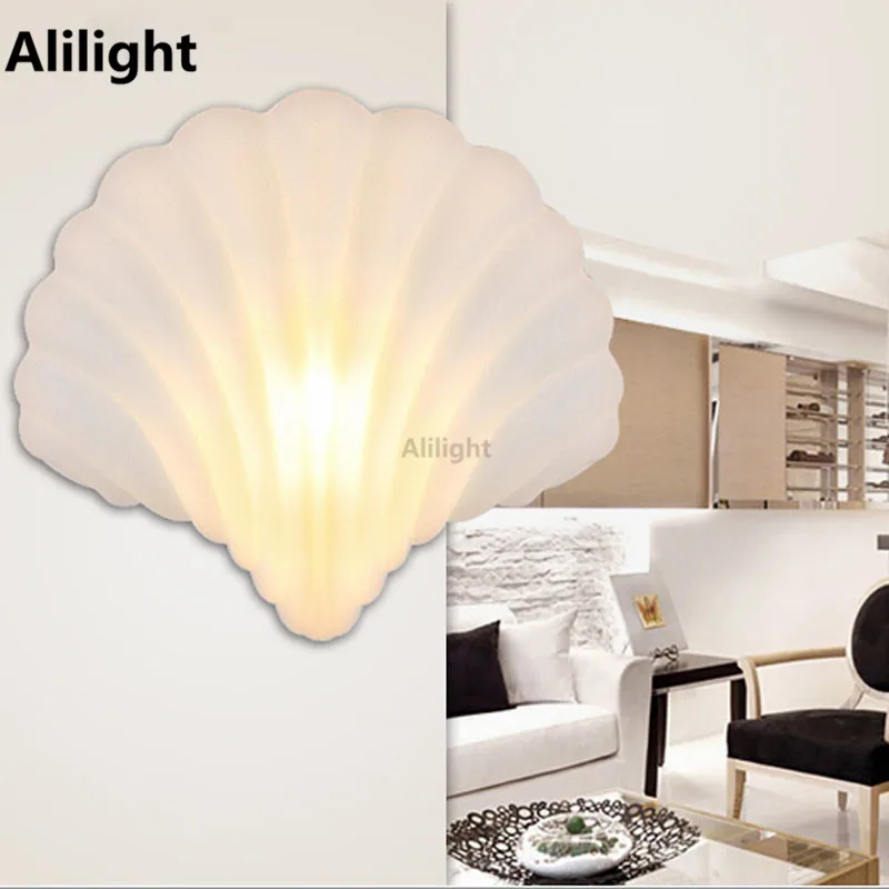 

Unique Design Shell Shape Modern Led Indoor Wall Lamps Glass Wall Light for Bedroom Stair Lighting Sconce Night Lighting Fixture