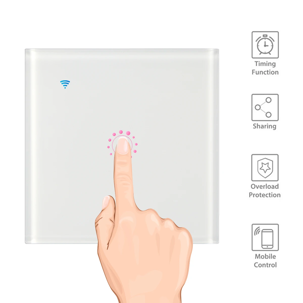 Wi-Fi Switch EU Standard 1 /2 /3 Gang Touch Light Switch Support Timing And Remote Control Via APP Work With Alexa Google Home
Wi-Fi Switch EU Standard 1 /2 /3 Gang Touch Light Switch Support Timing And Remote Control Via APP Work With Alexa Google Home