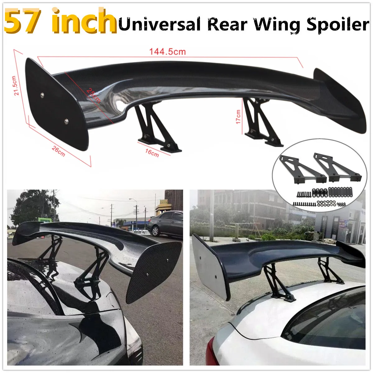 Universal 57" 145CM Carbon Fiber Rear Roof Lip Spoiler Wing Adjustable 3D 3DI GT JDM For Honda/VW/Toyota
Universal 57" 145CM Carbon Fiber Rear Roof Lip Spoiler Wing Adjustable 3D 3DI GT JDM For Honda/VW/Toyota